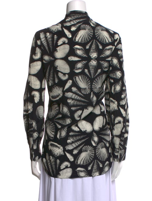 Alexander McQueen Silk Printed Button-Up Top