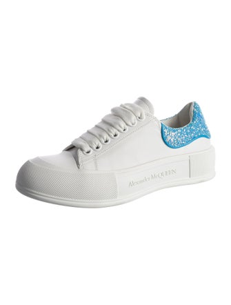Alexander McQueen Leather Colorblock Pattern Sneakers