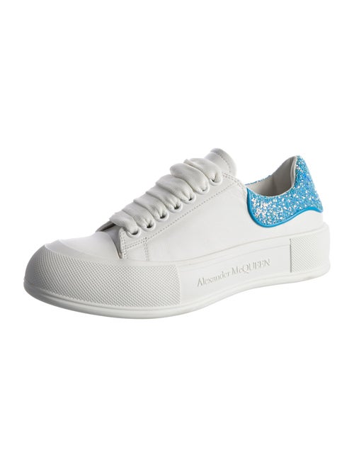 Alexander McQueen Leather Colorblock Pattern Sneakers
