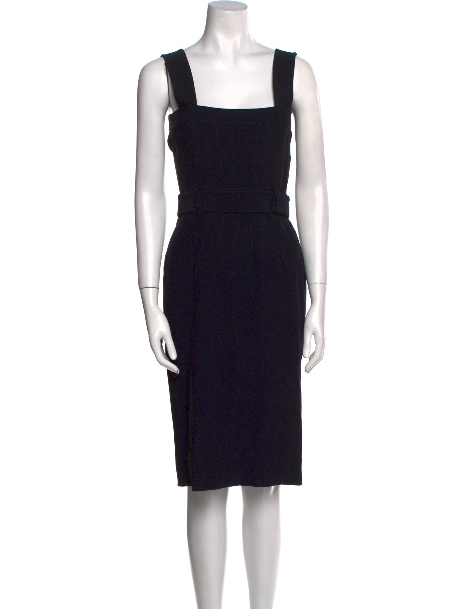 Alexander McQueen Square Neckline Midi Length Dress