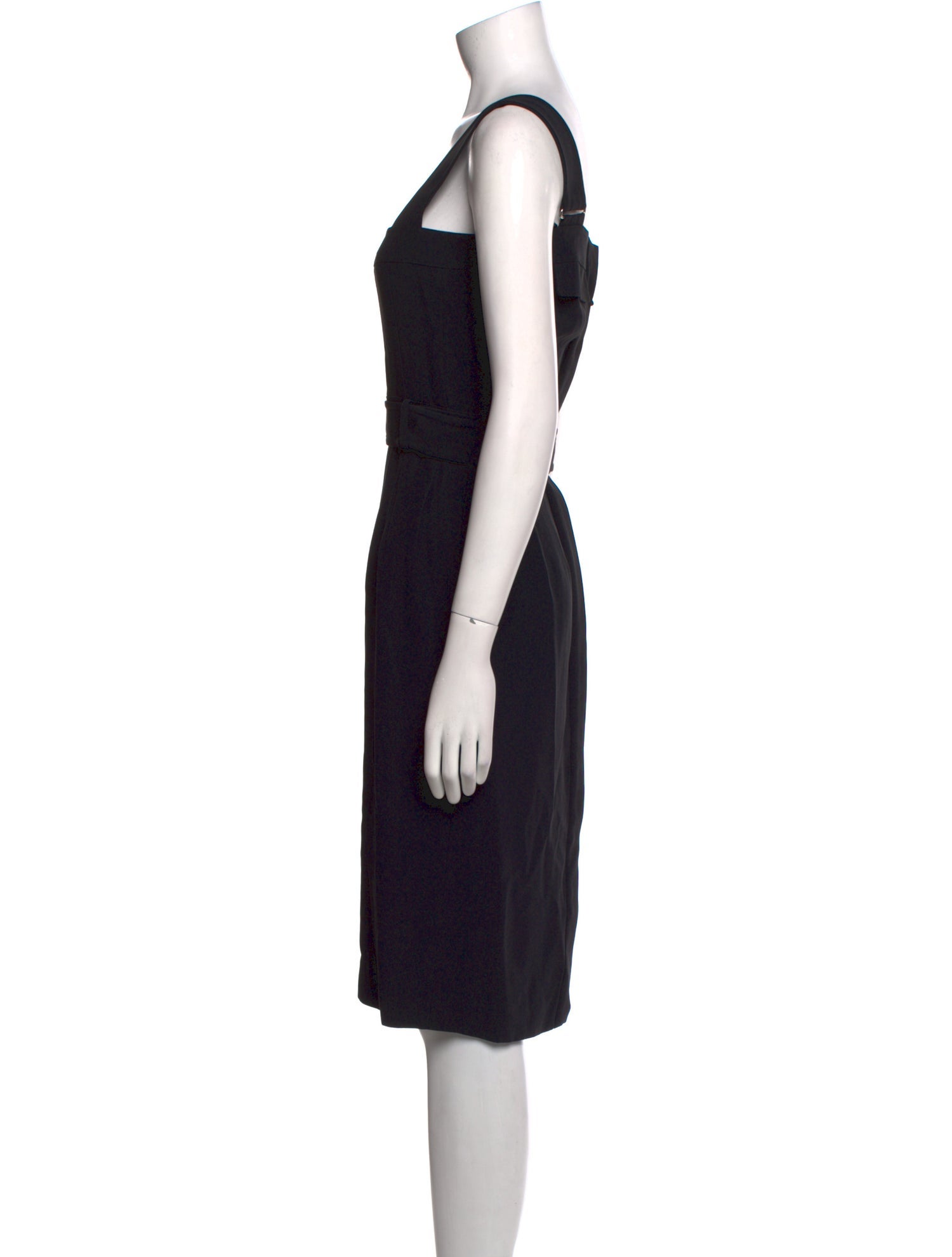 Alexander McQueen Square Neckline Midi Length Dress