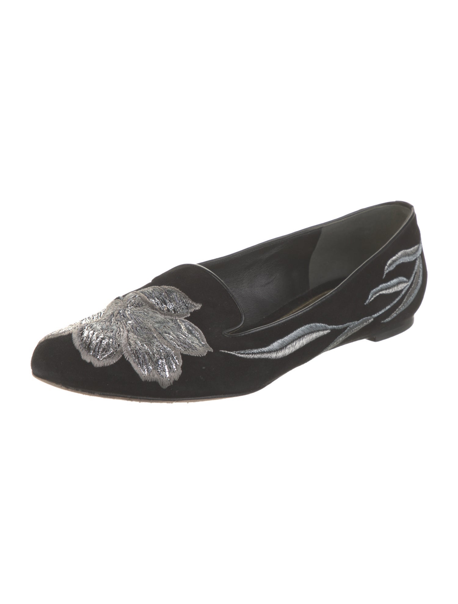 Alexander McQueen Suede Embroidered Accent Loafers