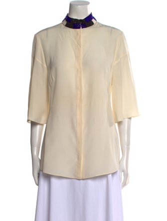 Alexander McQueen 2013 Silk Button-Up Top