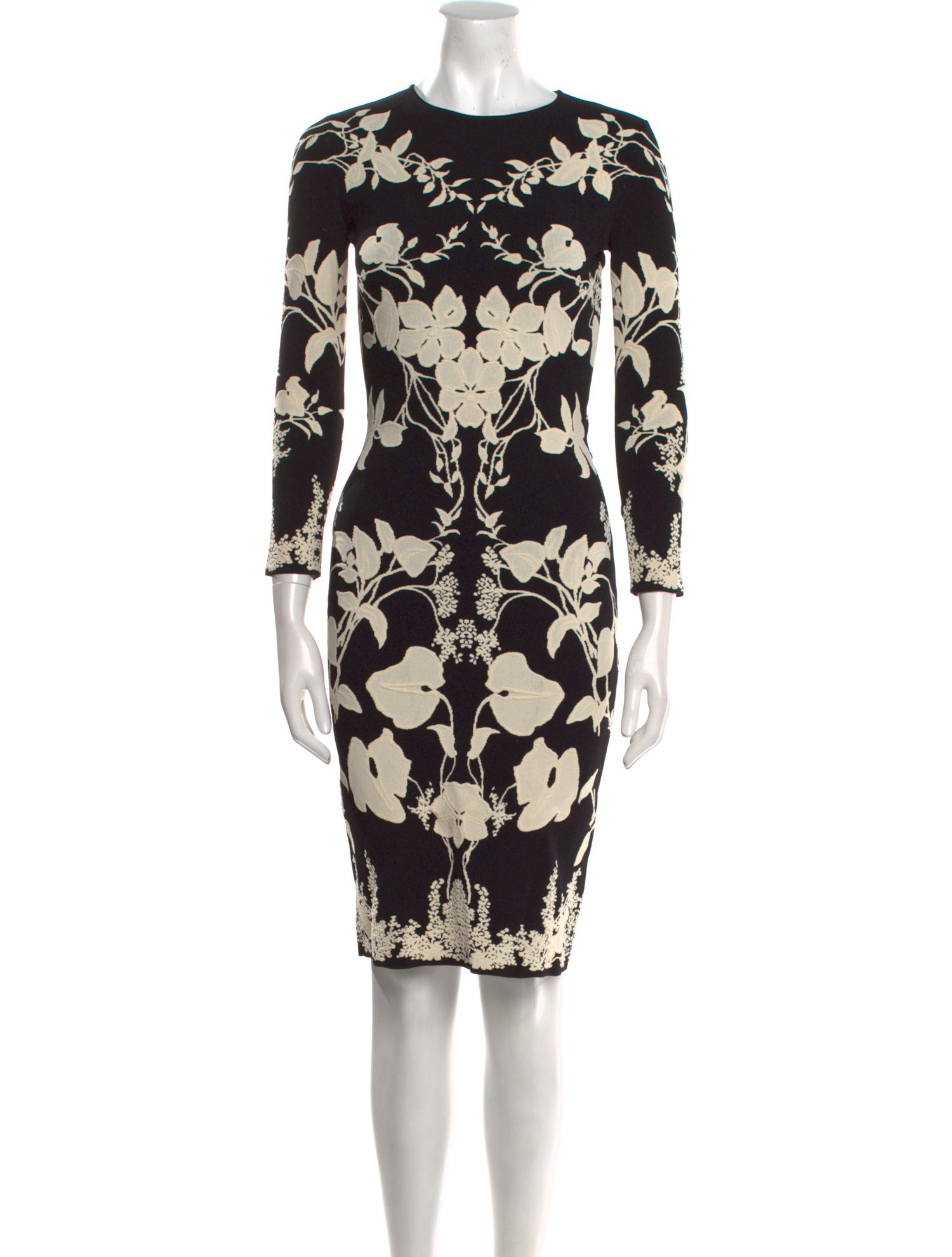 Alexander McQueen Floral Print Knee-Length Dress