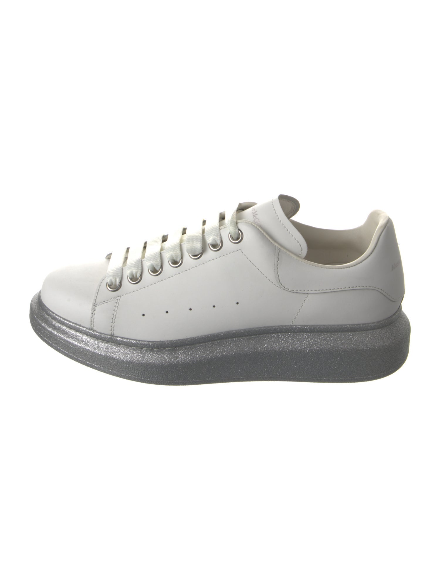 Alexander McQueen Leather Glitter Accents Sneakers