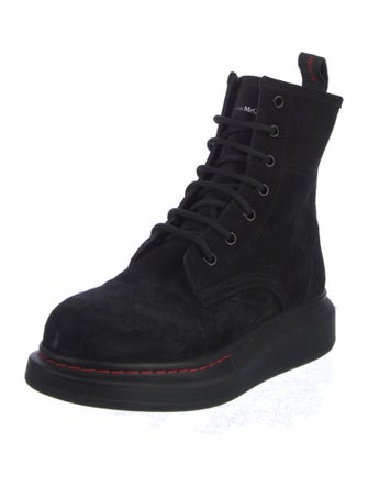 Alexander McQueen Suede Combat Boots