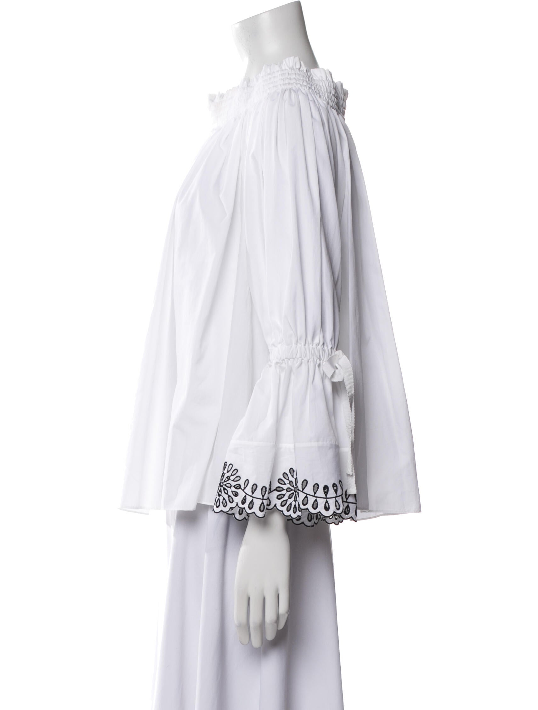 Alexander McQueen Off-The-Shoulder Three-Quarter Sleeve Blouse