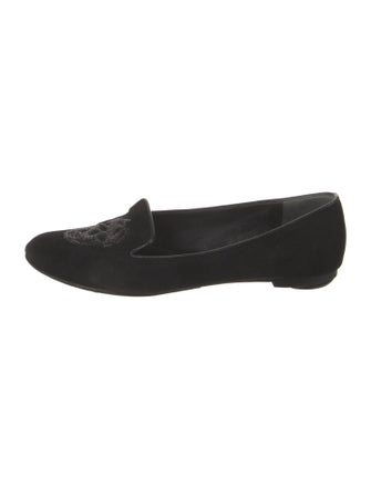 Alexander McQueen Skull Suede Loafers