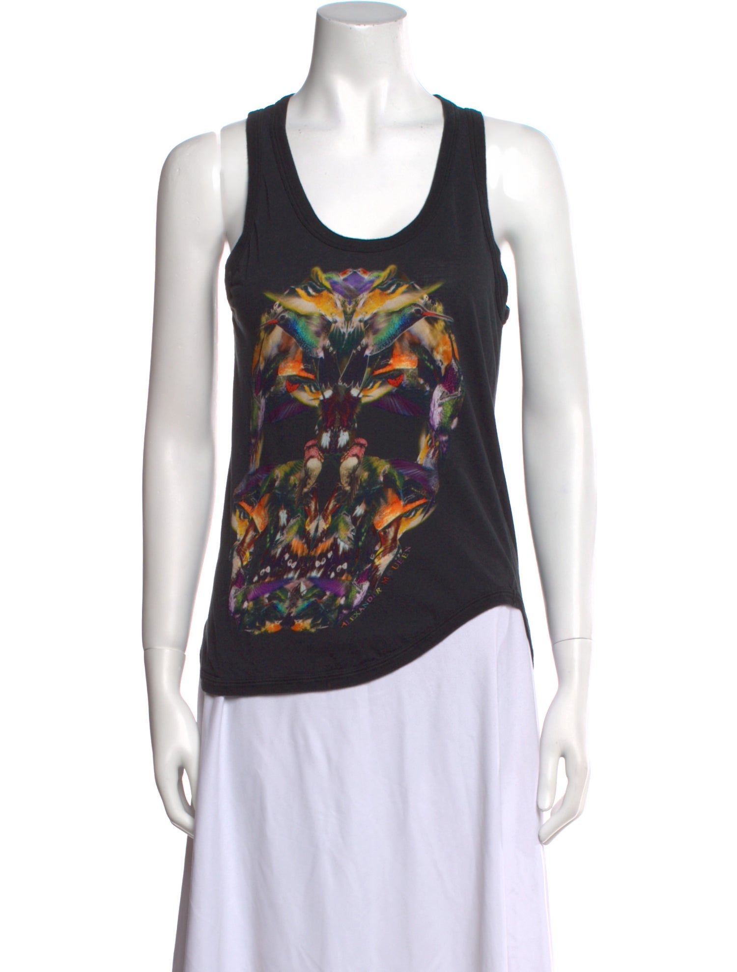 Alexander McQueen Graphic Print Scoop Neck Top