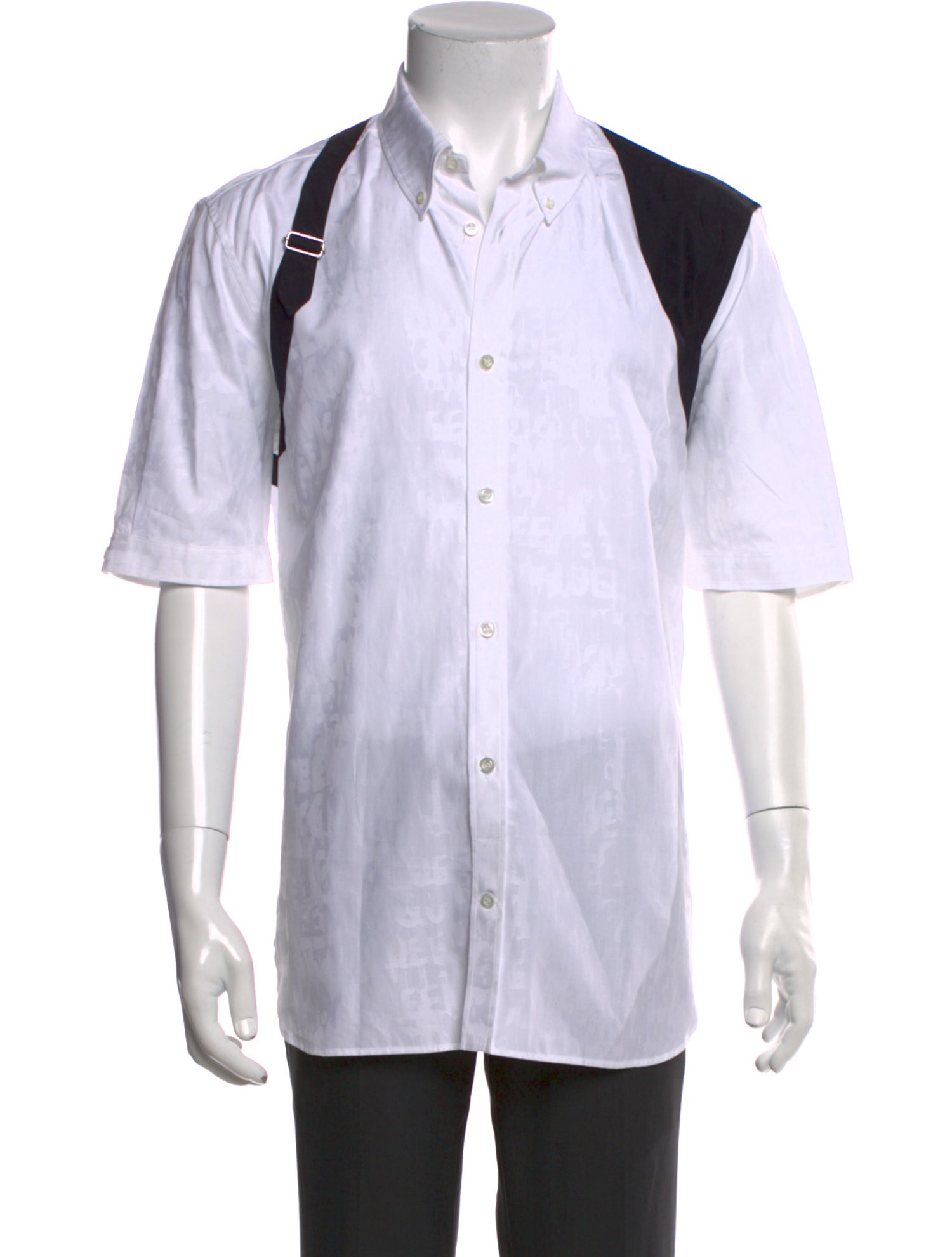 Alexander McQueen Colorblock Pattern Short Sleeve Shirt