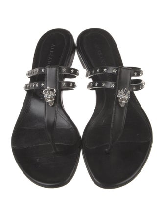 Alexander McQueen Skull Leather Flip Flops