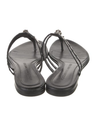 Alexander McQueen Skull Leather Flip Flops