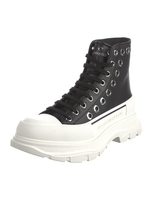 Alexander McQueen Leather Colorblock Pattern Chunky Sneakers