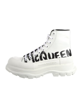 Alexander McQueen Leather Graphic Print Sneakers