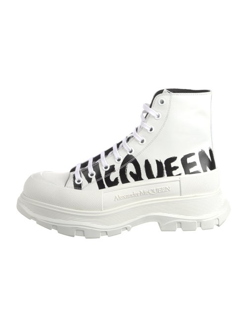 Alexander McQueen Leather Graphic Print Sneakers