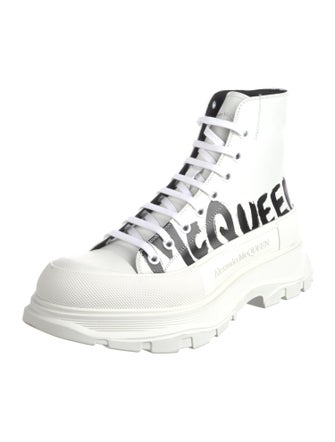 Alexander McQueen Leather Graphic Print Sneakers