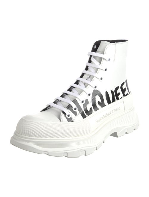 Alexander McQueen Leather Graphic Print Sneakers
