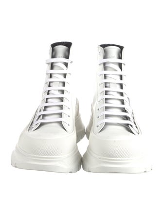 Alexander McQueen Leather Graphic Print Sneakers