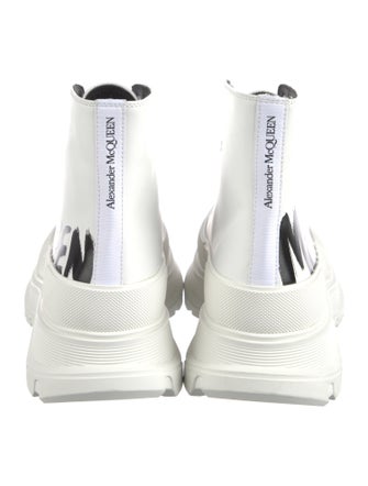 Alexander McQueen Leather Graphic Print Sneakers