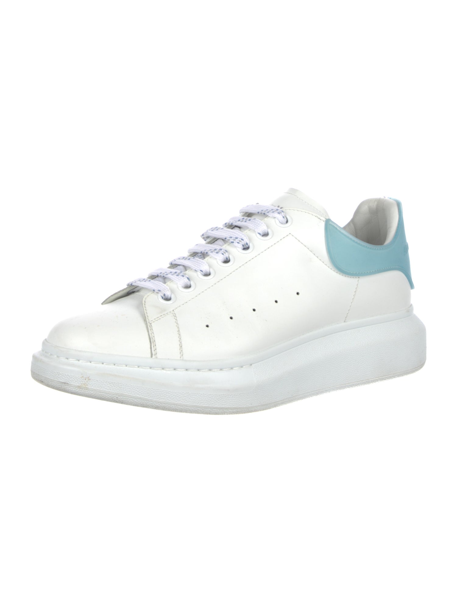 Alexander McQueen Leather Colorblock Pattern Chunky Sneakers
