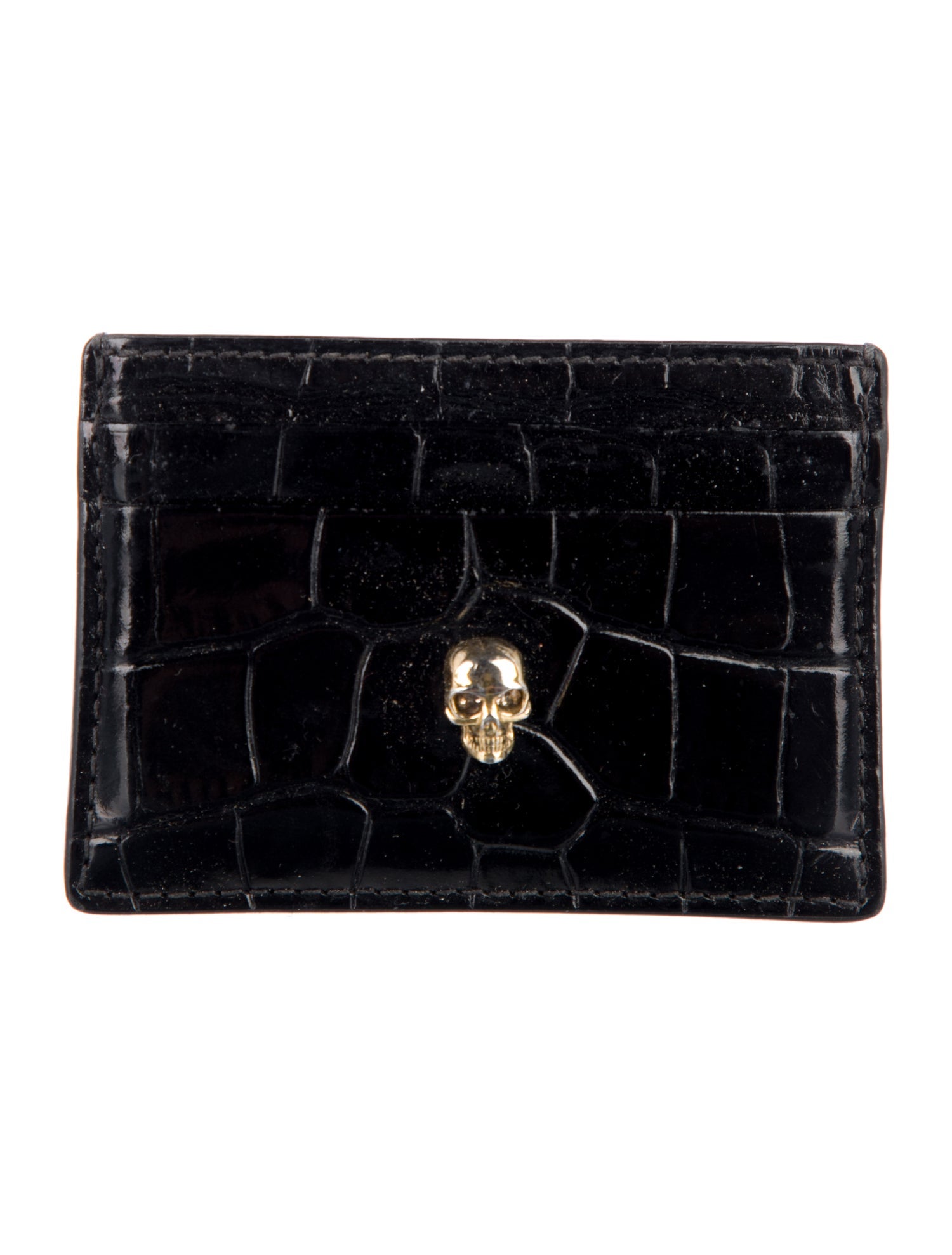 Alexander McQueen Embossed Leather Card Holder