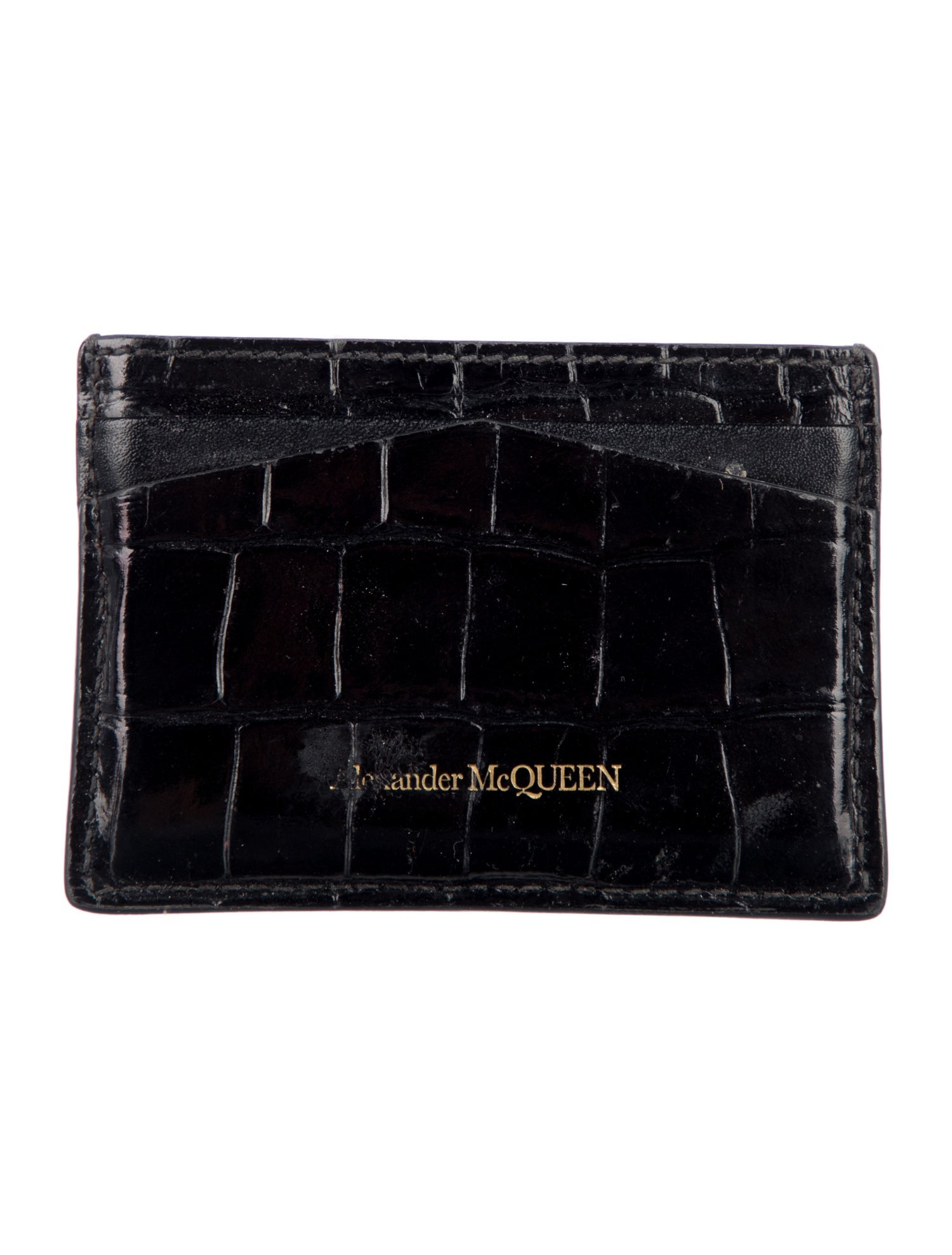 Alexander McQueen Embossed Leather Card Holder