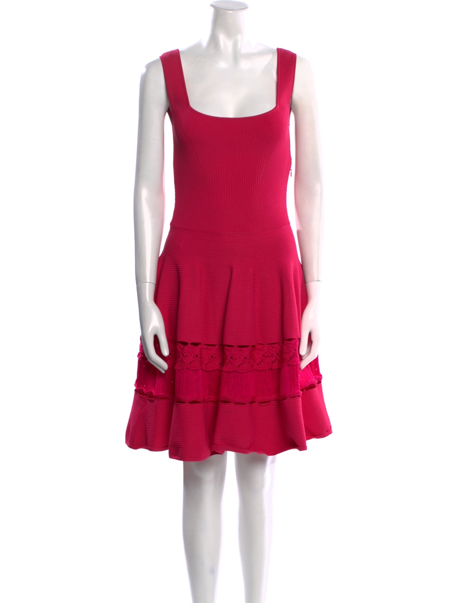 Alexander McQueen Square Neckline Knee-Length Dress