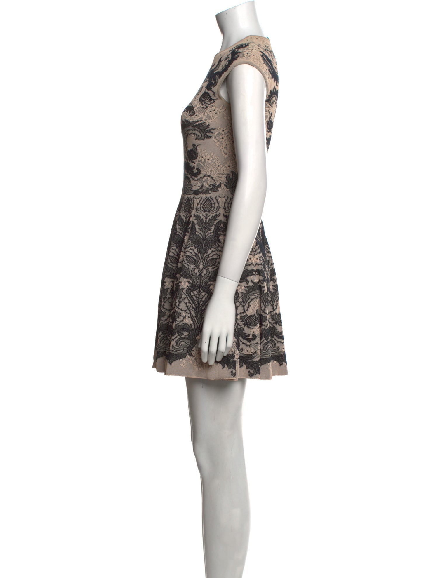 Alexander McQueen Lace Pattern Mini Dress