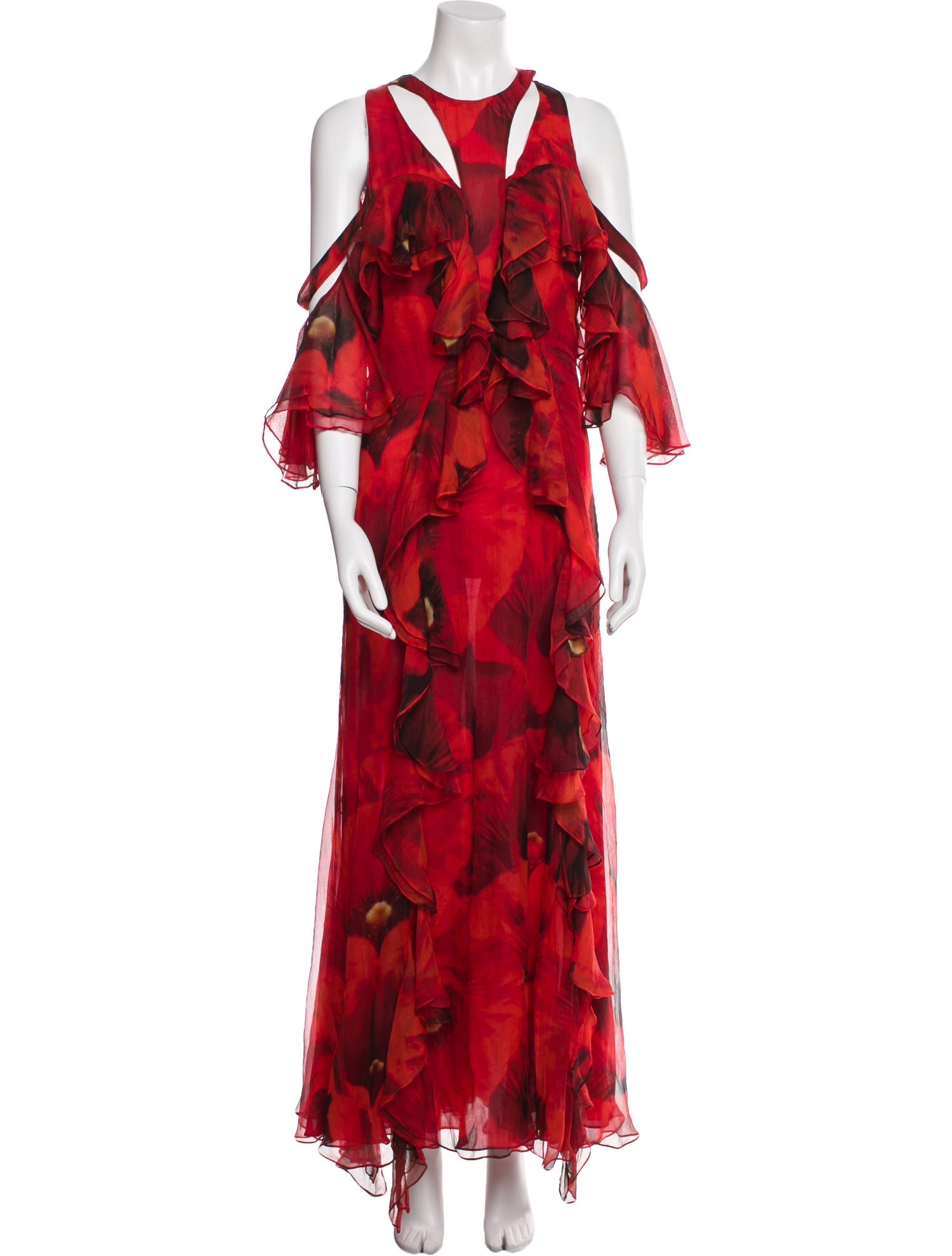 Alexander McQueen Silk Long Dress