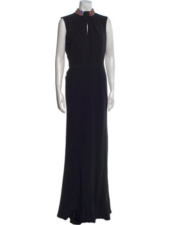 Alexander McQueen Mock Neck Long Dress