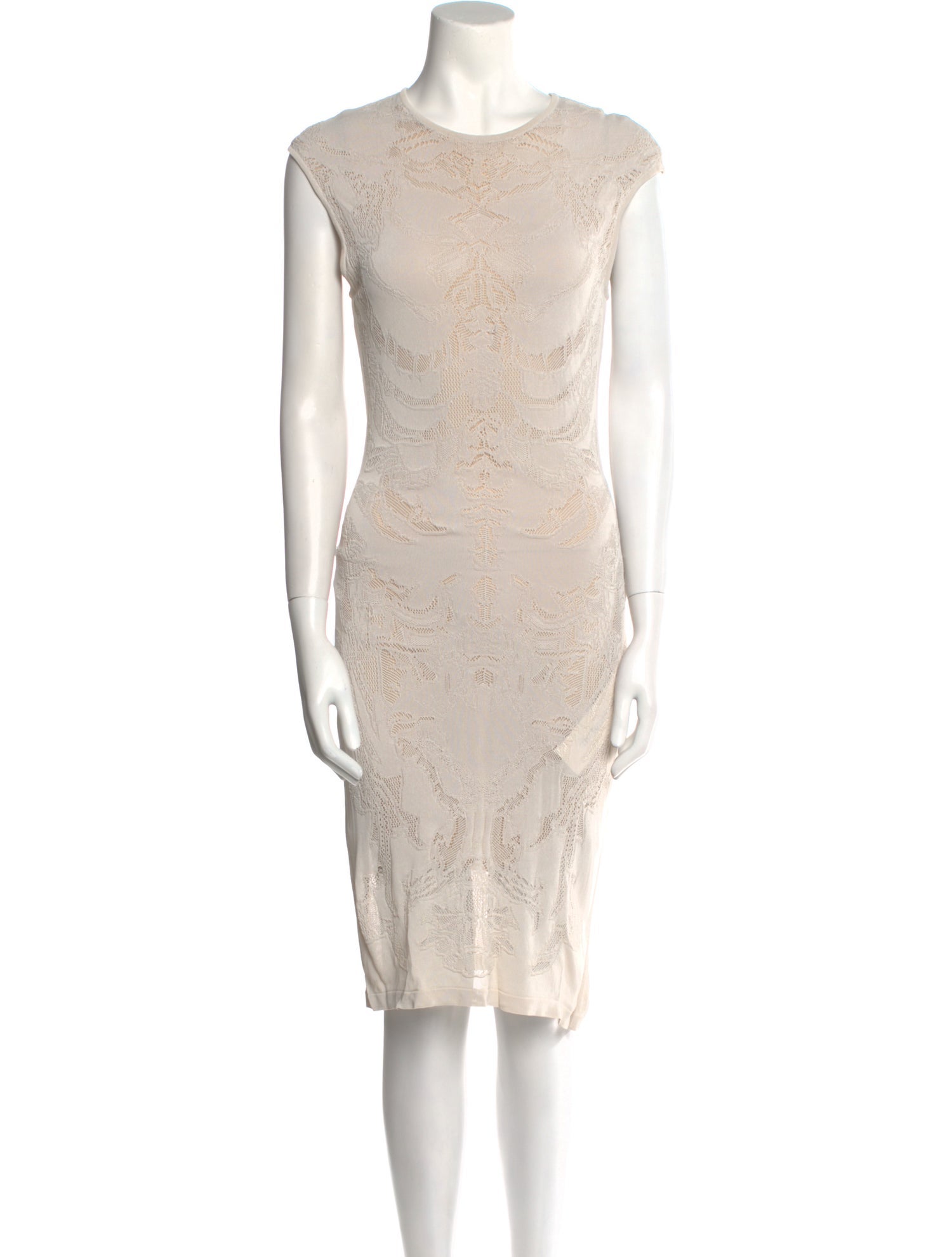 Alexander McQueen Lace Pattern Midi Length Dress
