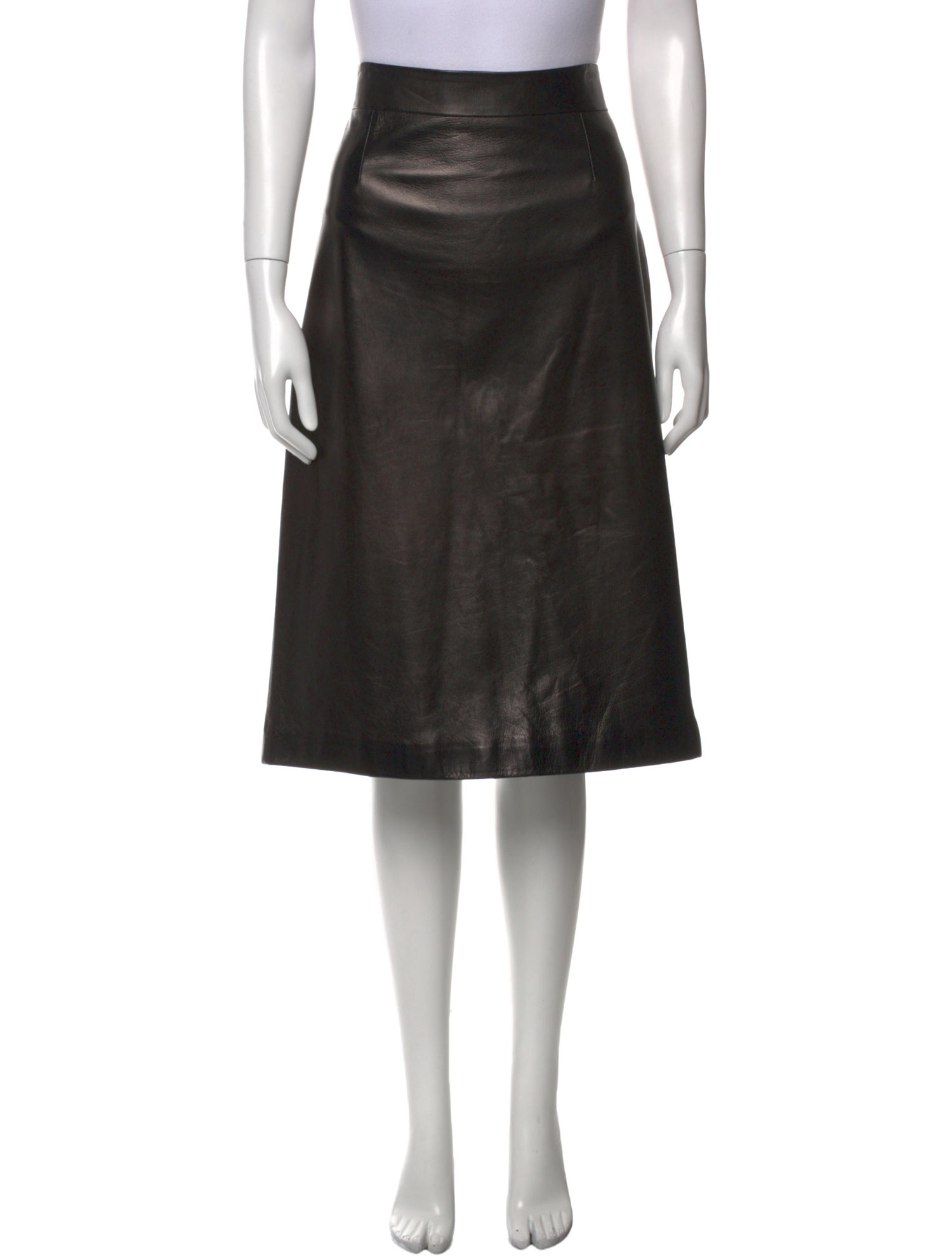Alexander McQueen Leather Knee-Length Skirt