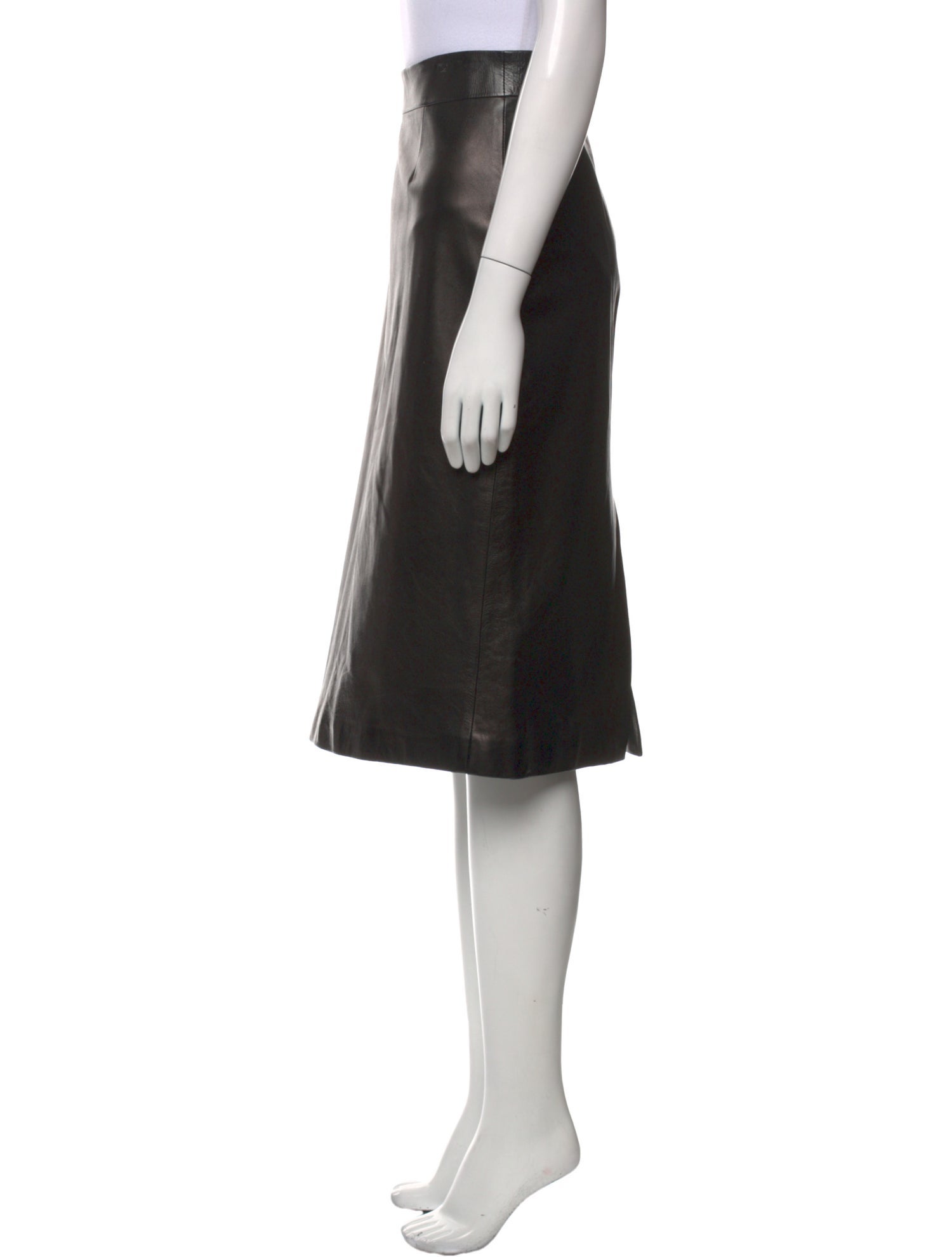 Alexander McQueen Leather Knee-Length Skirt