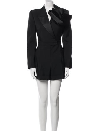 Alexander McQueen Wool V-Neck Romper
