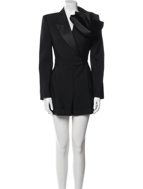 Alexander McQueen Wool V-Neck Romper