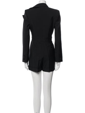 Alexander McQueen Wool V-Neck Romper