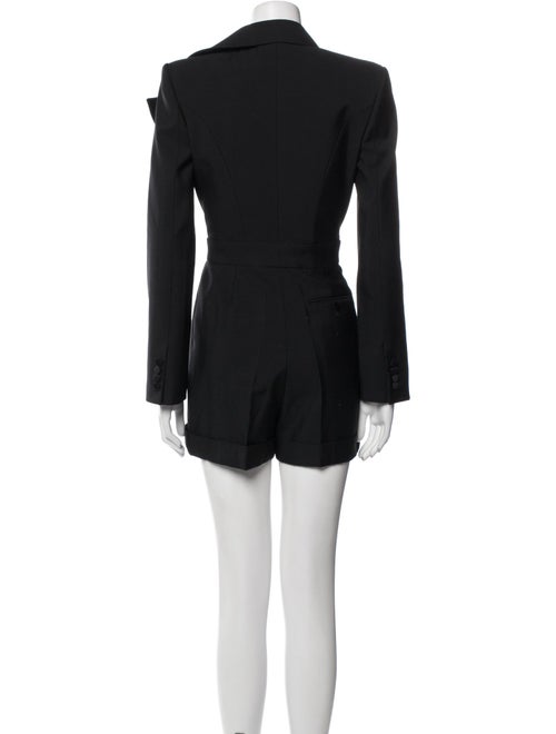 Alexander McQueen Wool V-Neck Romper