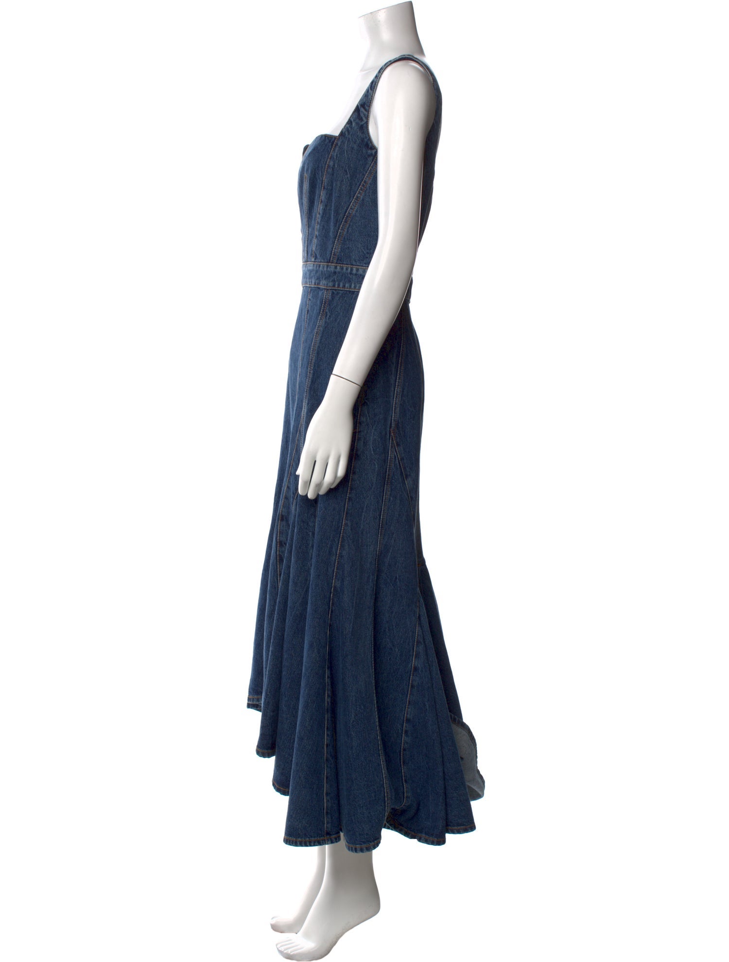 Alexander McQueen Square Neckline Long Dress