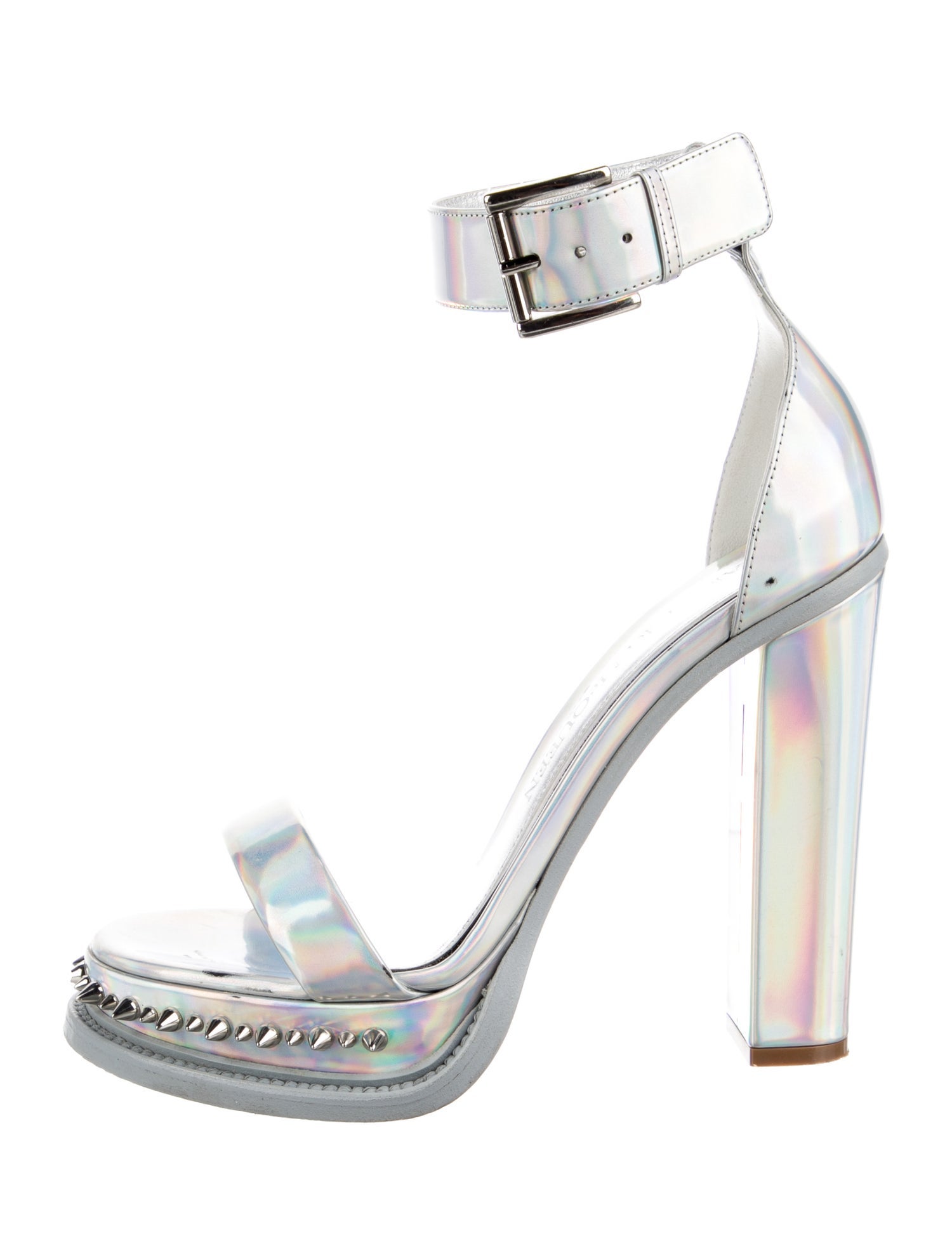 Alexander McQueen Spike Accents Patent Leather Sandals