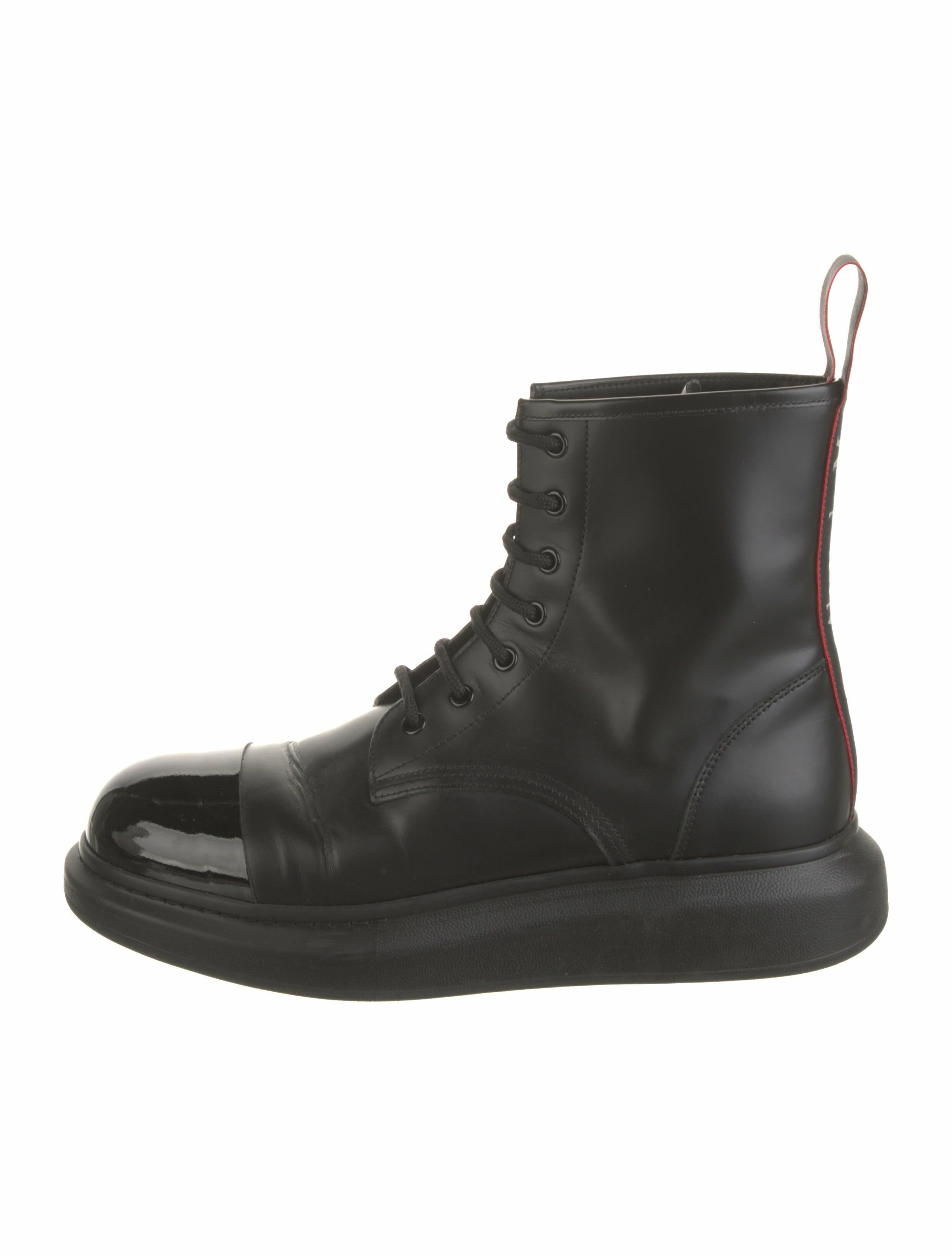 Alexander McQueen Leather Lace-Up Boots