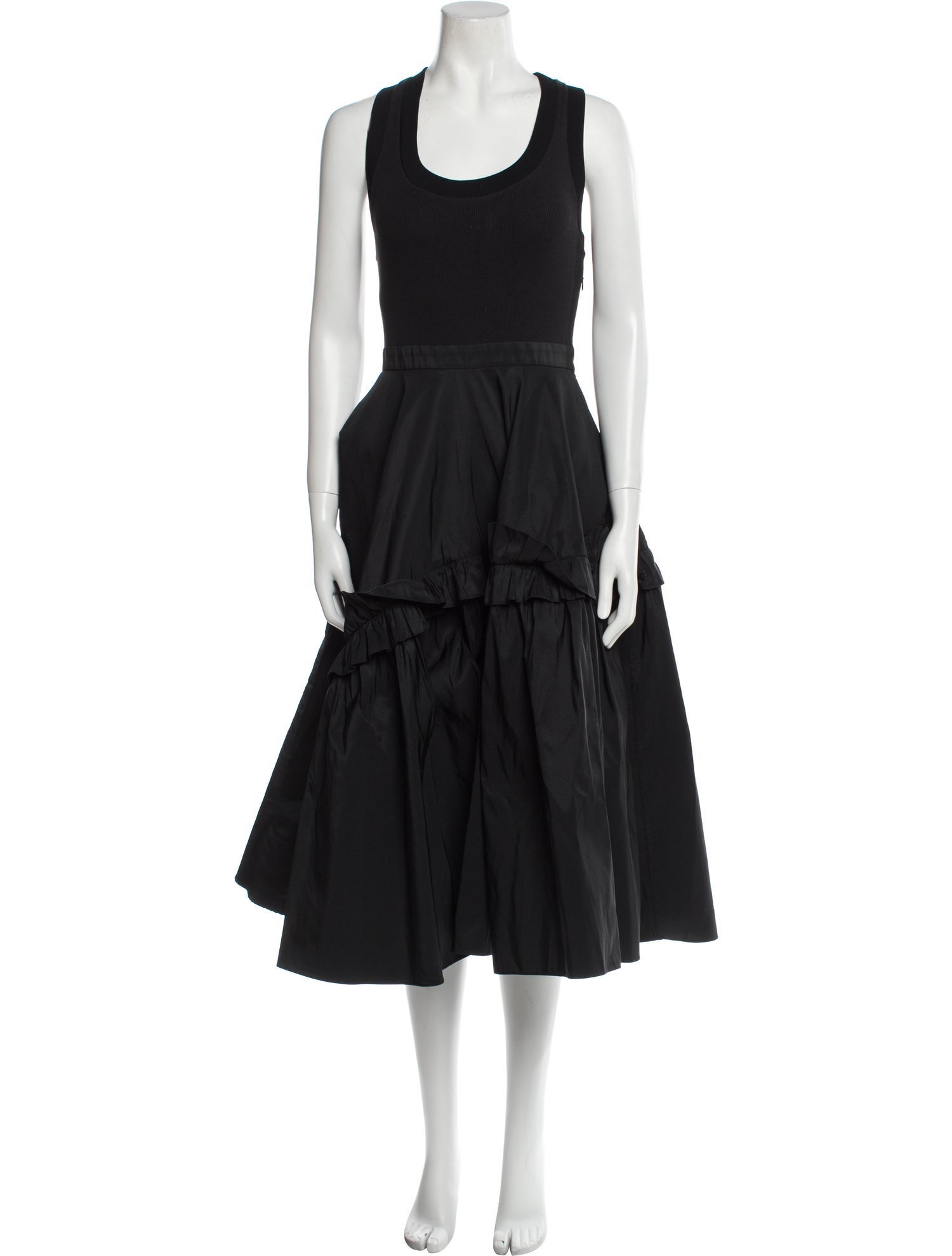 Alexander McQueen Scoop Neck Midi Length Dress