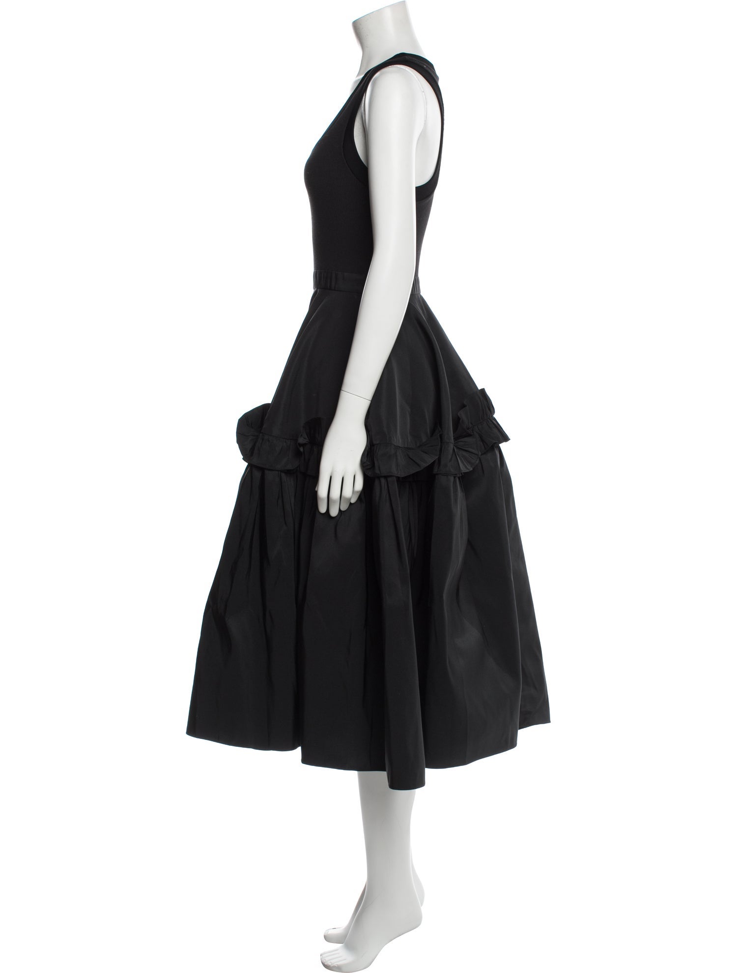 Alexander McQueen Scoop Neck Midi Length Dress