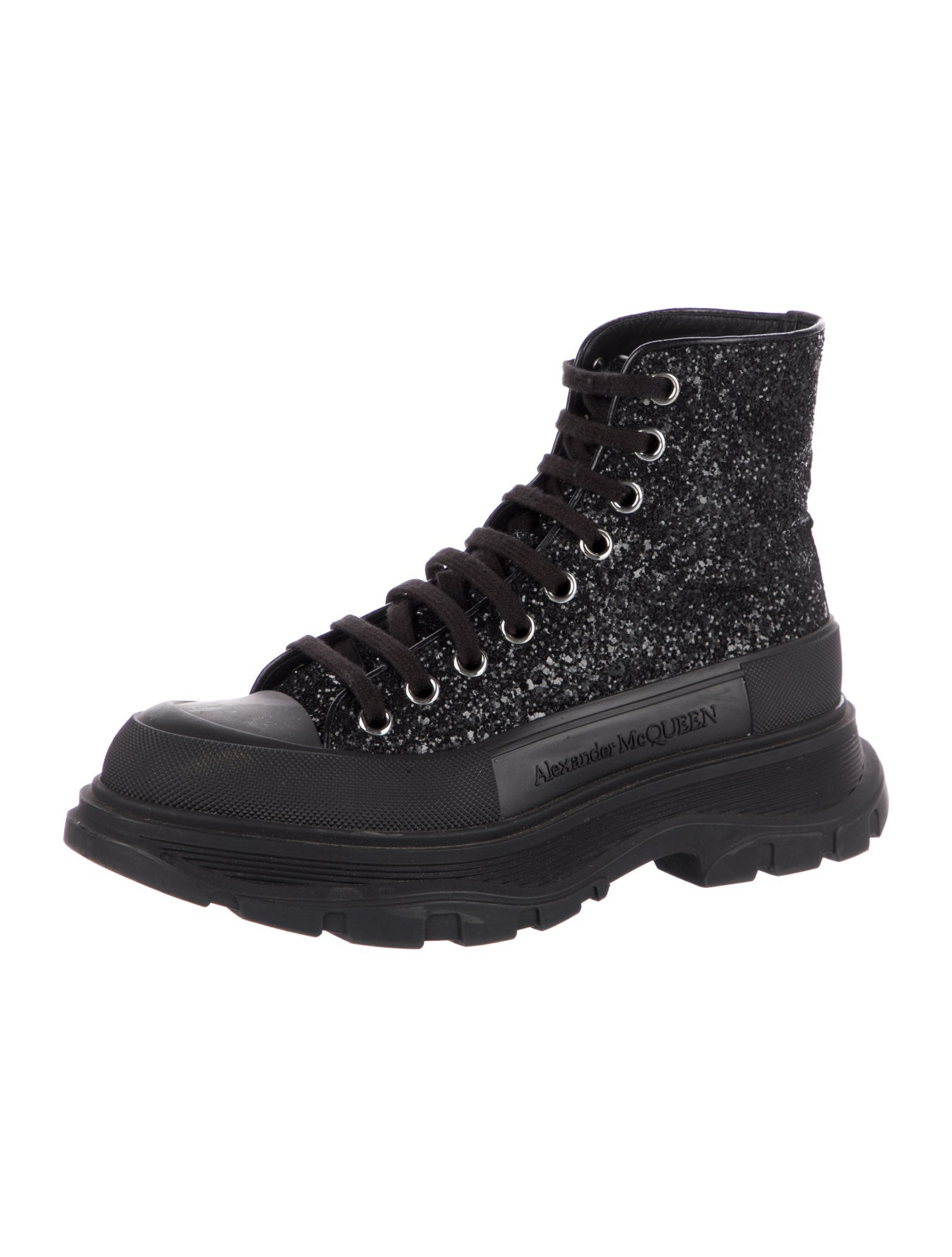 Alexander McQueen Glitter Glitter Accents Combat Boots