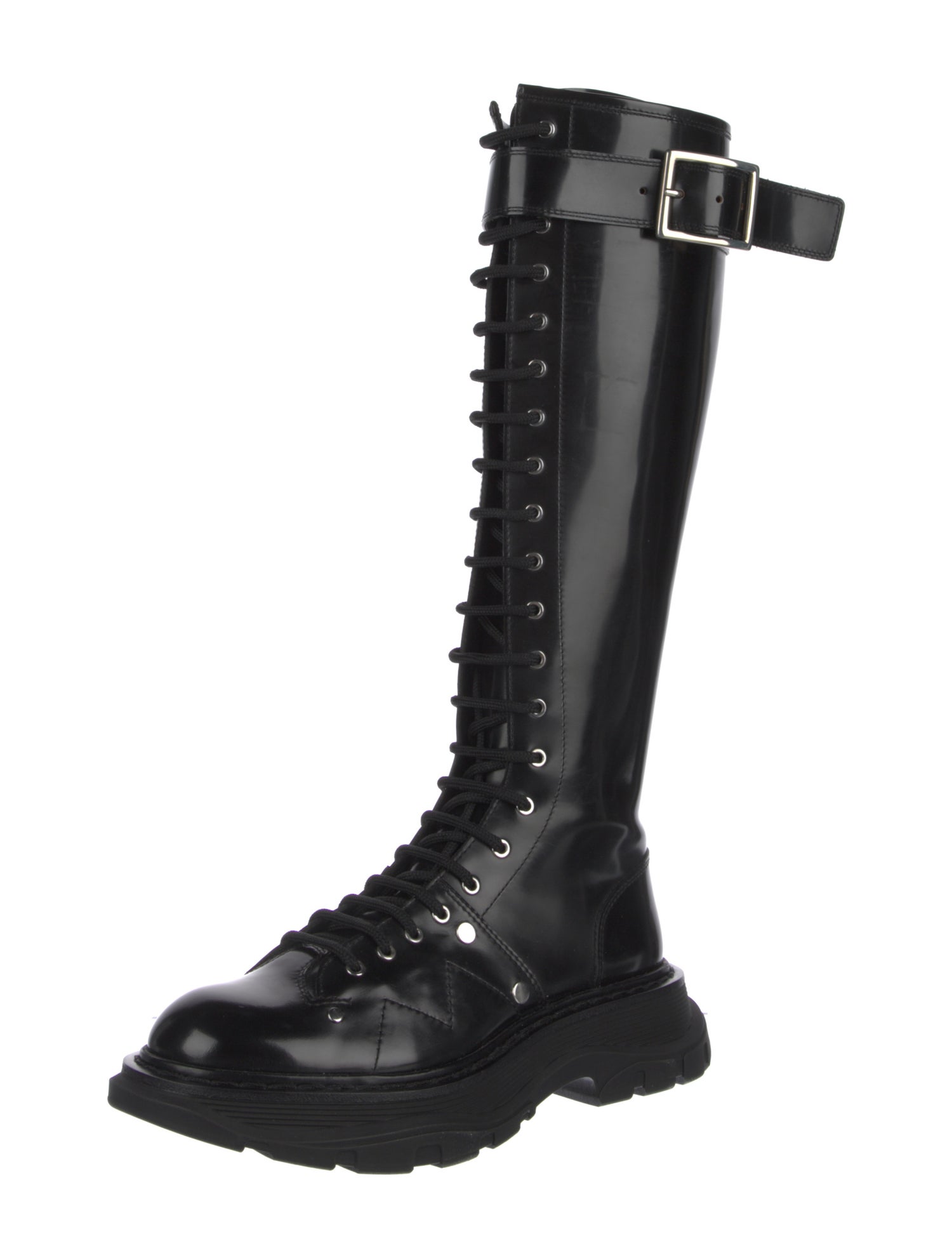 Alexander McQueen Leather Studded Accents Rain Boots