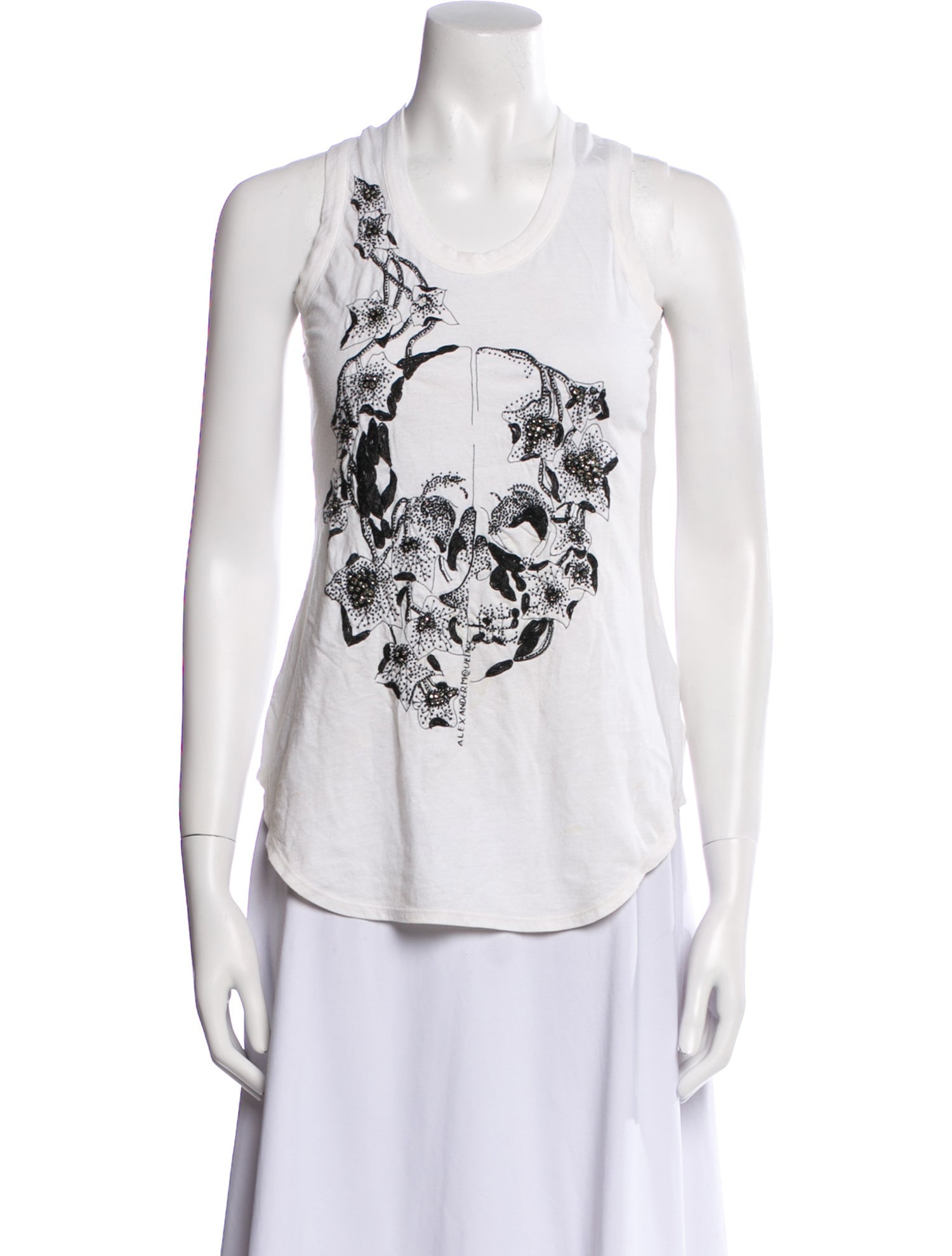 Alexander McQueen Graphic Print Scoop Neck Top