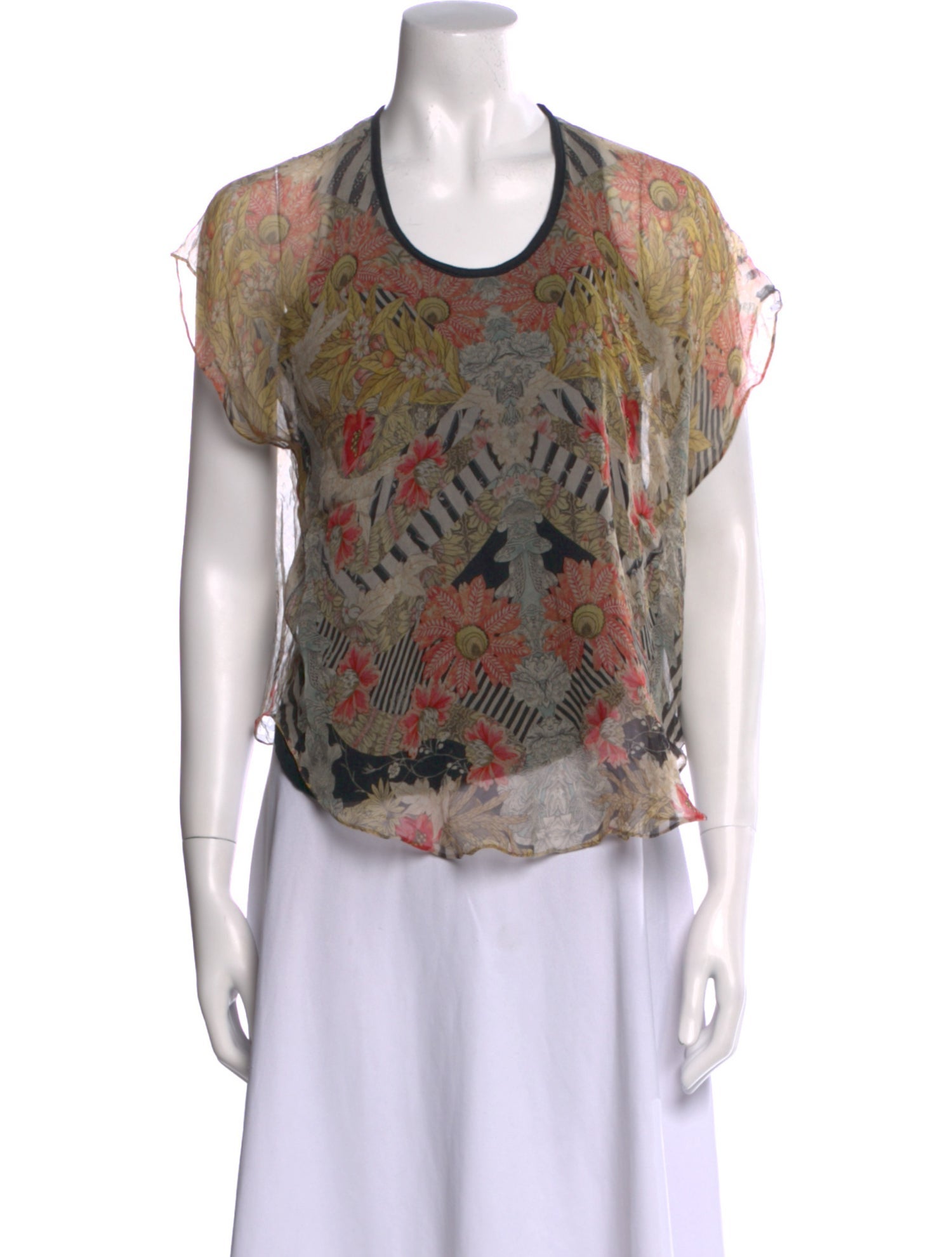 Alexander McQueen Silk Printed T-Shirt