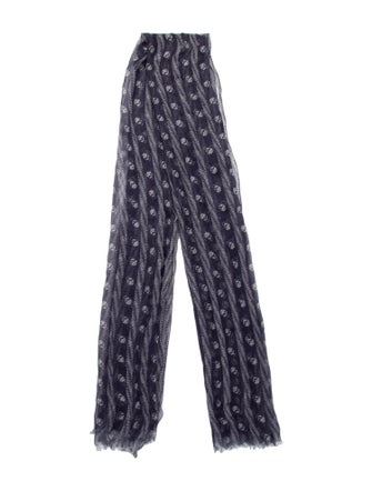 Alexander McQueen Skull Striped Scarf