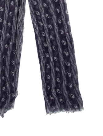 Alexander McQueen Skull Striped Scarf