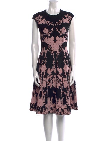 Alexander McQueen Dresses Floral Print Knee-Length Dress XS