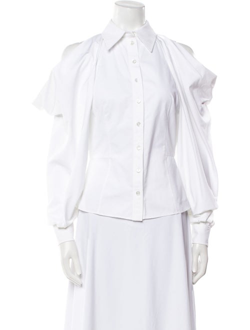 Alexander McQueen Three-Quarter Sleeve Button-Up Top